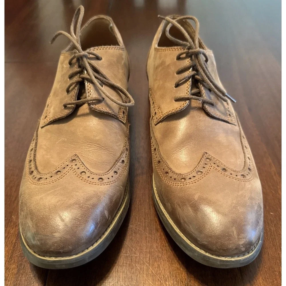 Clarks Cushion Plus Brown Leather Wingtip Brogue Oxford Dress‎ Shoes Mens US 10
